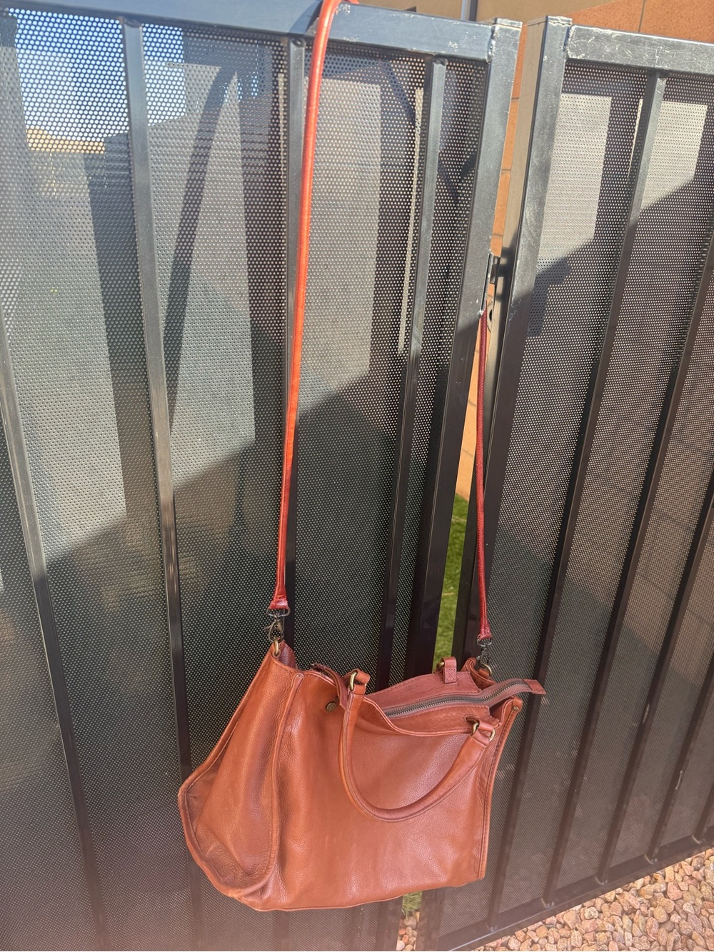 American Leather Co. Lenox Triple Entry Satchel – Soft Brandy Leather - Picture 5 of 8